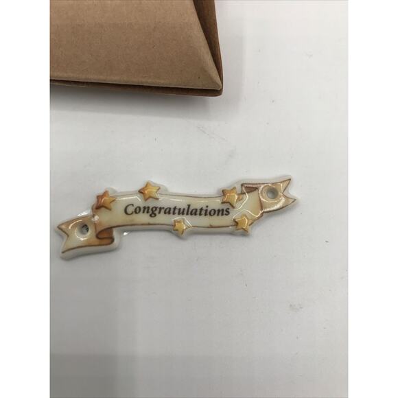 Longaberger Congratulations Ribbon Basket Charm Tie-On #23064 21-16 - Picture 2 of 4